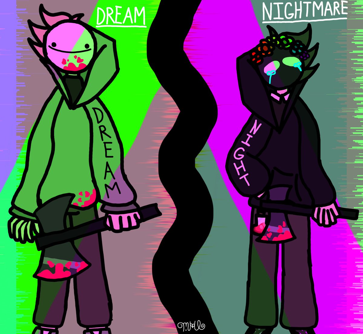 NightmareExists's tweet photo. Nightmare and Dream. #Dream #dreamfanart #dreamwastaken #dreamwastakenfanart #Nightmare https://t.co/4qf0KH6Gts