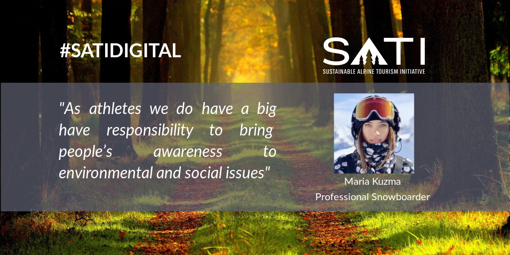 SATI_Summit's tweet image. Using your #sport for good can connect #sustainabledevelopment and #communities explained pro #snowboarder @RecycleBuild. Listen to Maria's insights at bit.ly/3ayp11m