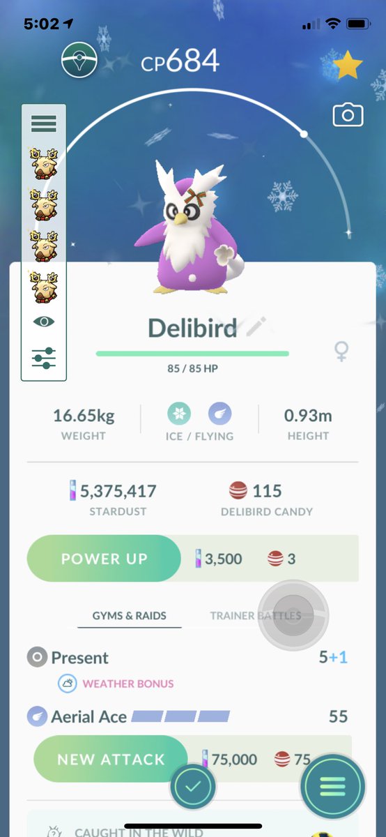 DOCmewtwo's tweet photo. Ohh 😮 got one ☝️ #deliberd #shinypokemon #pogo https://t.co/90DEXkF8Mn
