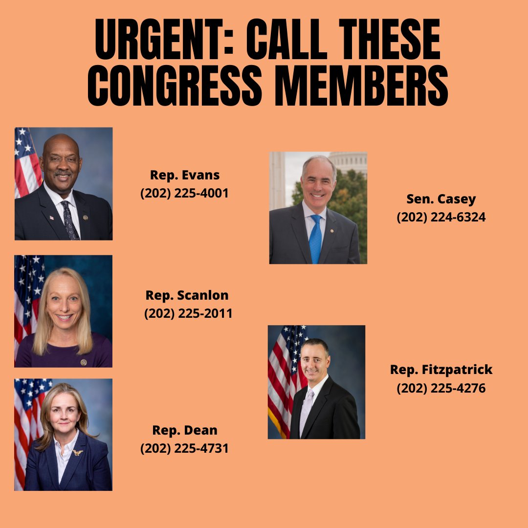 ShutDownBerks's tweet photo. PLEASE CALL these members of Congress to ask them to take urgent action to stop the deportations of the remaining families.
Rep. Scanlon (202) 225-2011
Sen. Casey (202) 224-6324
Rep. Dean (202) 225-4731
Rep. Evans (202) 225-4001
Rep. Fitzpatrick (202) 225-4276 https://t.co/rtGALnjsxr
