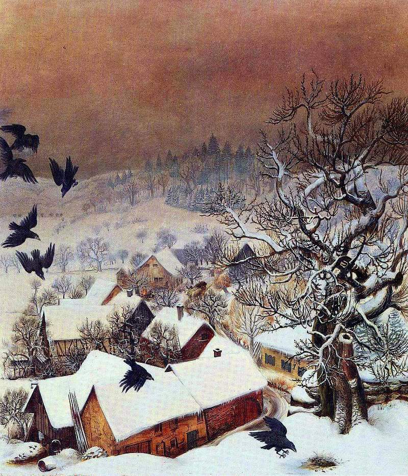 Otto Dix, (1891-1969) - Randegg in the Snow with Ravens - 1935.