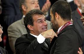  #TuDiràs |  Laporta: "Guardiola? Jo sóc un entusiasta seu. El vaig felicitar quan va renovar amb el Guardiola, me n'alegro per ell i ho respecto. Tornar? Pregunteu-li a ell. Ell sap que té les portes del Barça sempre obertes".