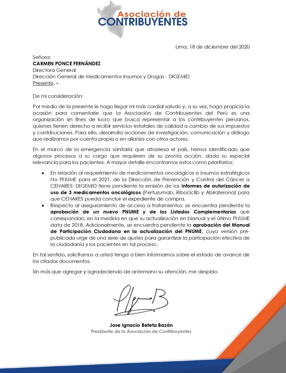 contribuye_peru's tweet photo. 📩 Le recordamos al #DIGEMID lo siguiente:
1. Tiene pendiente la emisión de los informes de autorización de uso de 3 medicamentos #oncológicos
2. Está pendiente la aprobación de un nuevo #PNUME y la aprobación del Manual de Participación Ciudadana en la actualización del #PNUME https://t.co/dD1Bbnx883