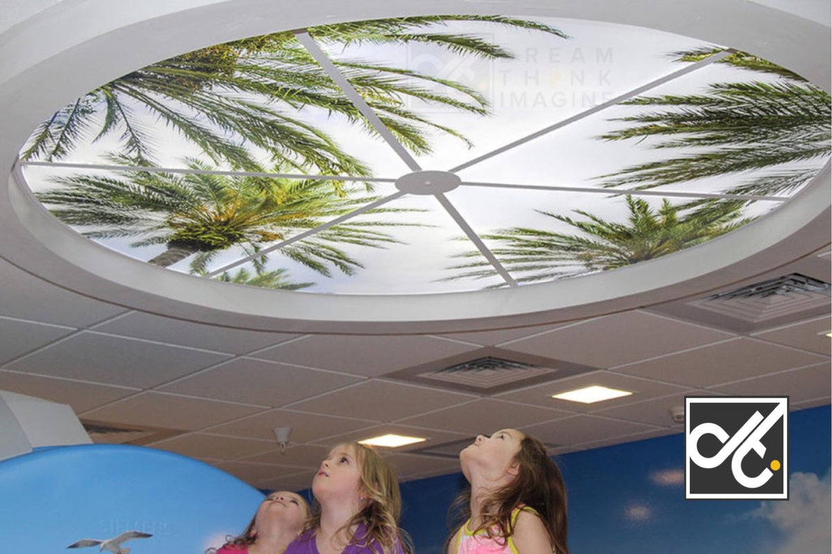 Add a skylight to any room and watch their imagination go places they dreamed of..
#dreams #imagination #skylight #medical #kidfriendly #healthcare #doctorsoffice #hospital #pediatrics #doctor #nurses #patientfriendly #ceilingart #art #artwork #DTI #siemenshealthineers  #siemens