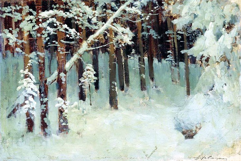 Isaac Levitan - The forest in winter. 1880.