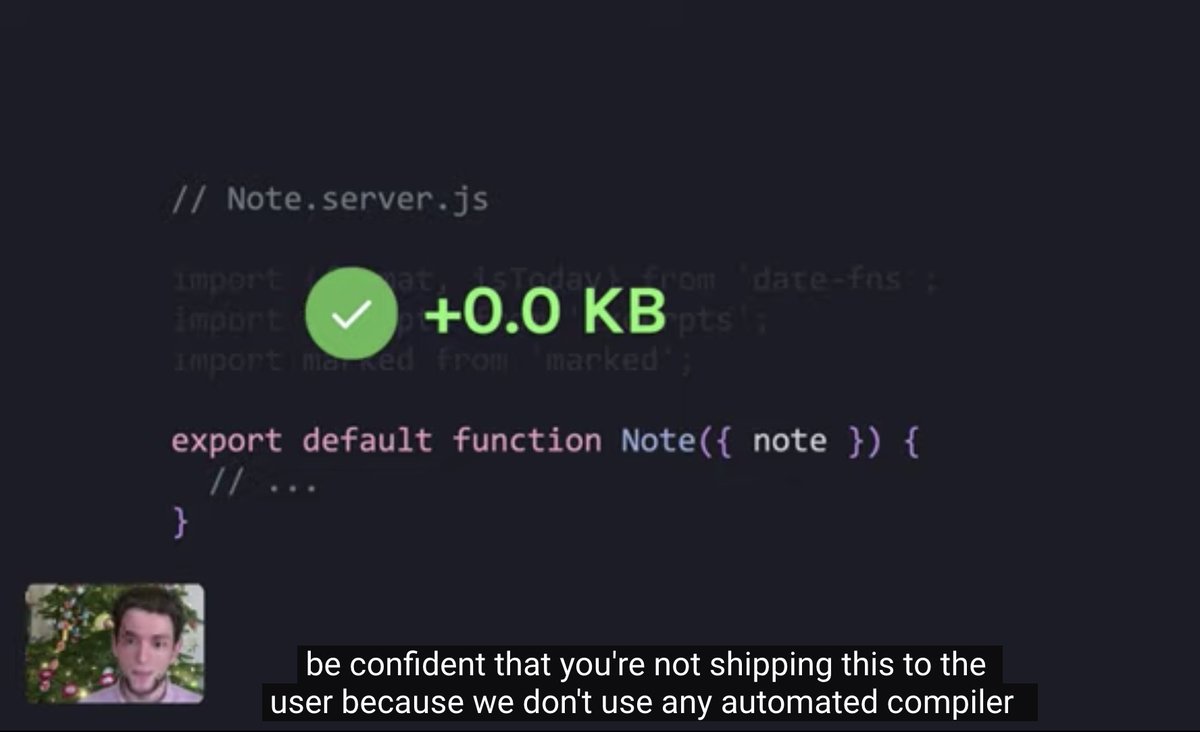Swyx 36 55 Dan S Recap Server Components Have Zero Effect On Bundle Size Let You Access Backend Resources Directly Same Paradigm Btw Server Client Data Fetching New React