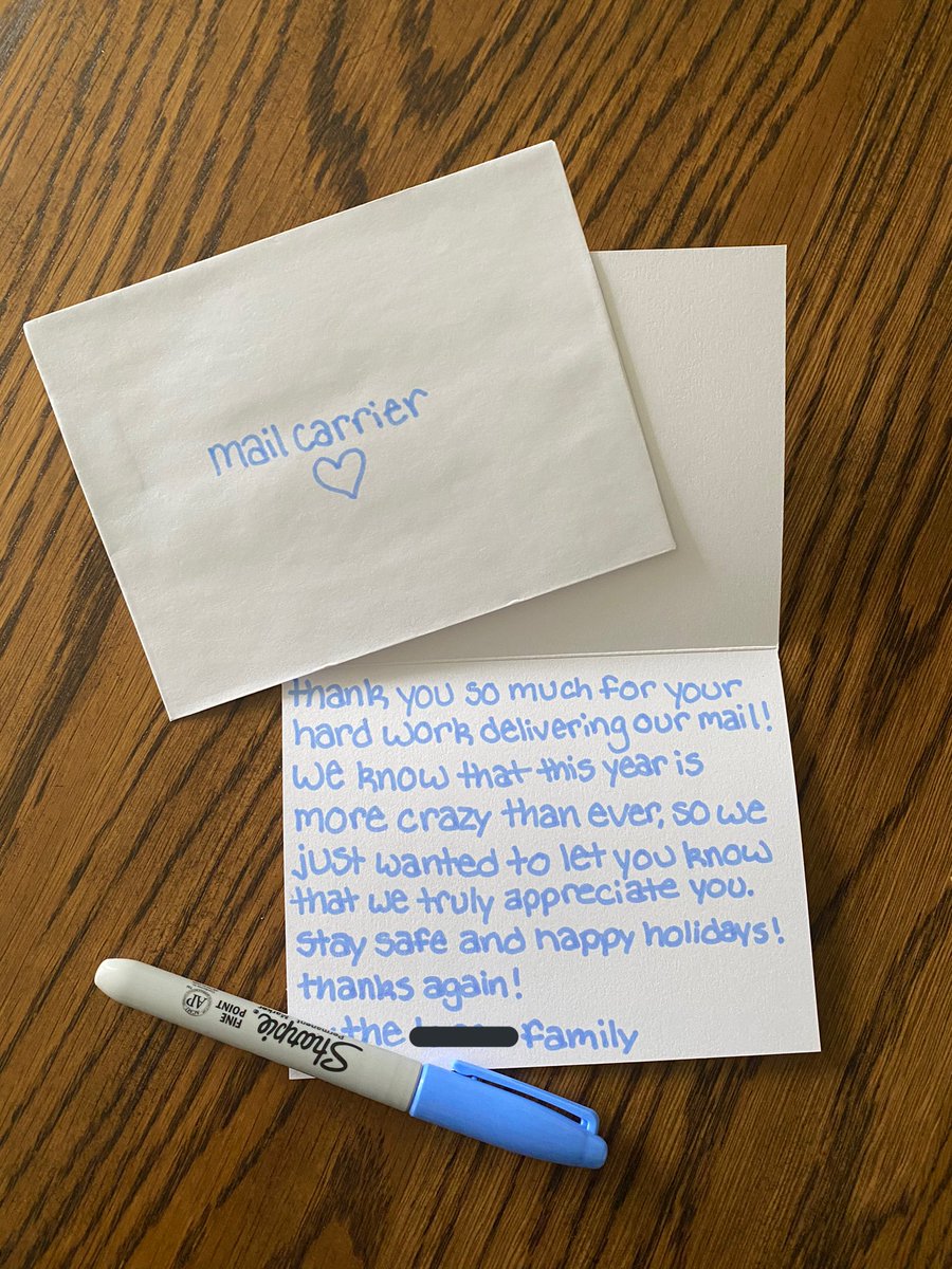 RochesterKey's tweet image. Today’s Kindness Challenge was to write a thank you letter to your mail carrier! They have been doing so much extra work this holiday season and deserve some appreciation! Hopefully these small gestures brought a smile to their faces!💌