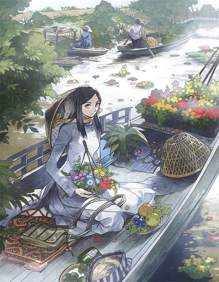 夢子 ｺﾐﾃｨｱ141 お34b 過去絵 一時期アオザイにハマってました イラスト 過去絵 アオザイ 女の子 T Co Pxsjiz2p Twitter