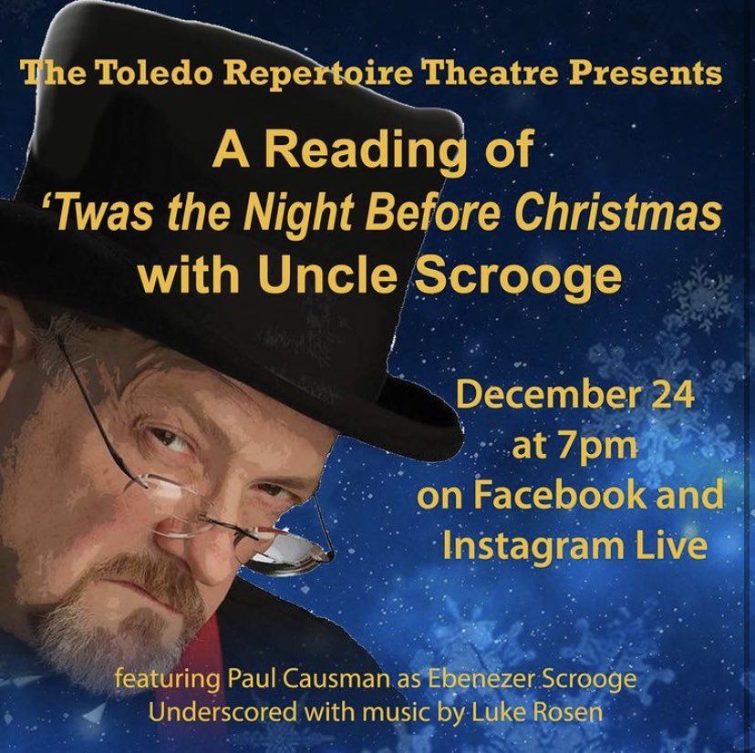 Join us on Instagram or Facebook Live while Uncle Scrooge reads 'Twas the Night Before Christmas on Christmas Eve at 7pm
