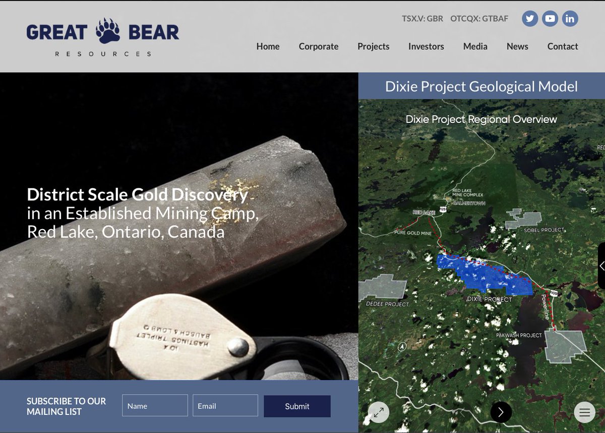 DiscoveryExpl's tweet photo. In case you missed it @GreatBearGBR CEO Chris Taylor reviewed the #DixieProject with the new @VRIFYTechnology model on #Youtube with VP Corporate Communications @RitaBennett8!
Watch the full video via: https://t.co/3D7JNgRxWM https://t.co/2BmJRssDWt