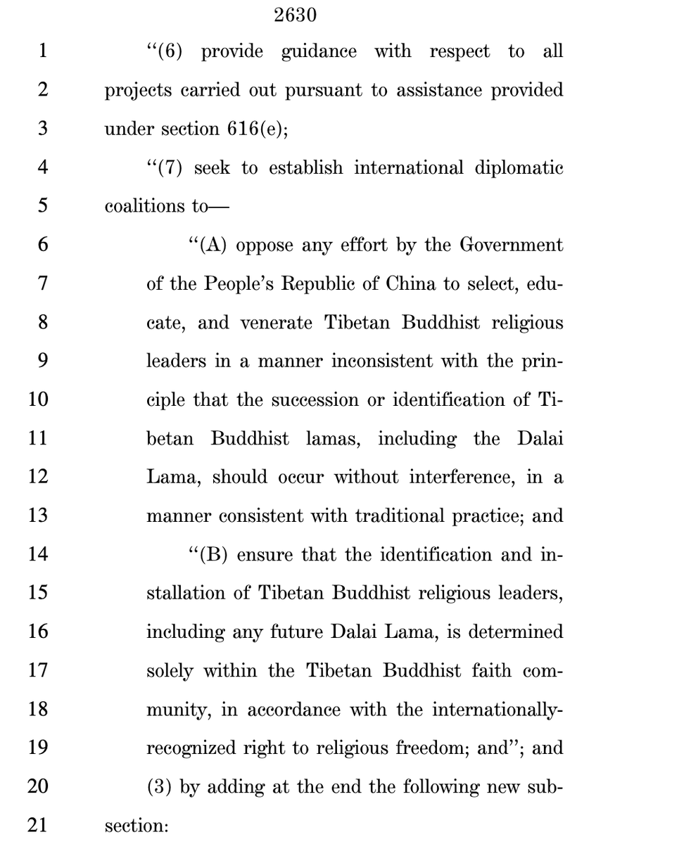 US will "seek to establish international diplomatic coalitions" to ensure China does not "select, educate, and venerate Tibetan Buddhist religious leaders" in a way inconsistent with traditional practices. China better not venerate the wrong monks! 9/n