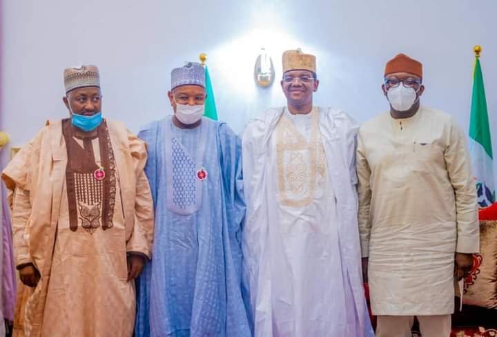Najeeb Alzamfary (@alzamfarynajeeb) on Twitter photo NIGERIAN GOVERNORS FORUM PAY A SOLIDARITY VISIT TO GOV MATAWALLE OF ZAMFARA
Nigerian Governors Forum has paid him a commendation visit today, expressing its total support to his anti-banditry campaign in the North-west Zone.<a href="/Bellomatawalle1/">Dr. Bello Matawalle</a> <a href="/AishaMatawalle/">Aisha Bello Matawalle</a> <a href="/Ubaidullahkaura/">Ubaidullah Yahaya kaura</a> NIGERIAN GOVERNORS FORUM PAY A SOLIDARITY VISIT TO GOV MATAWALLE OF ZAMFARA
Nigerian Governors Forum has paid him a commendation visit today, expressing its total support to his anti-banditry campaign in the North-west Zone.<a href="/Bellomatawalle1/">Dr. Bello Matawalle</a> <a href="/AishaMatawalle/">Aisha Bello Matawalle</a> <a href="/Ubaidullahkaura/">Ubaidullah Yahaya kaura</a>