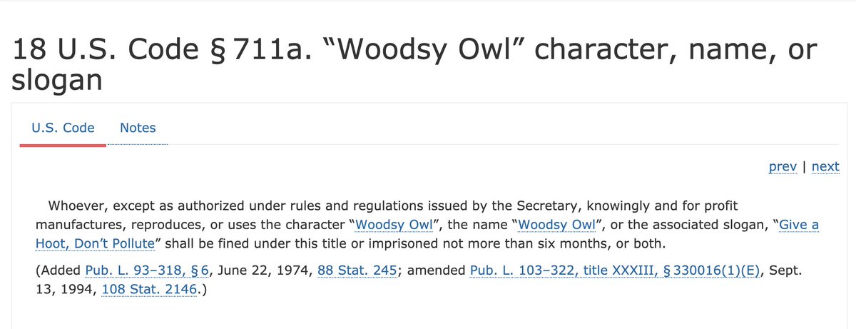 Until this omnibus bill passes, misusing the phrase "Give a hoot, don't pollute" is also be a 6-months-in-jail crime.The phrase will be legalized for public use under the new spending bill.