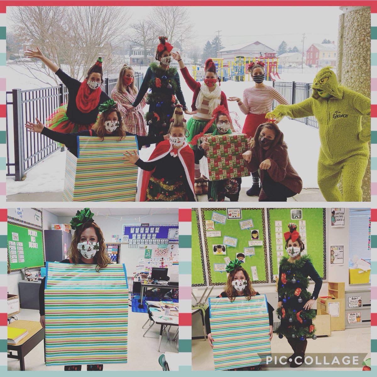 We rocked our "How the Grinch Stole Christmas" team costume theme day today! 🎄♥️ #teachersofinstagram #MECpride #nailedit #teamcostumeday #weteachk #spreadkindness