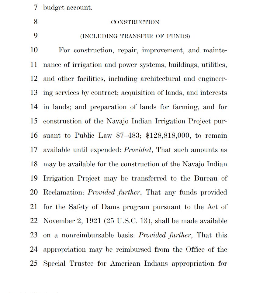 $129 million for the Navajo Irrigation Project. Damn.