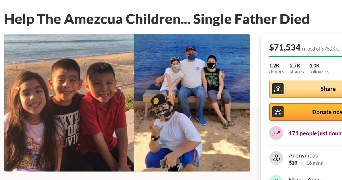 KEEMSTAR's tweet image. Single Dad of 3 small kids died from COVID-19 

full story here: youtube.com/watch?v=_203yl…

GoFund me here: gofundme.com/f/help-the-ame…

LETS GET THEM TO THEIR GOAL!