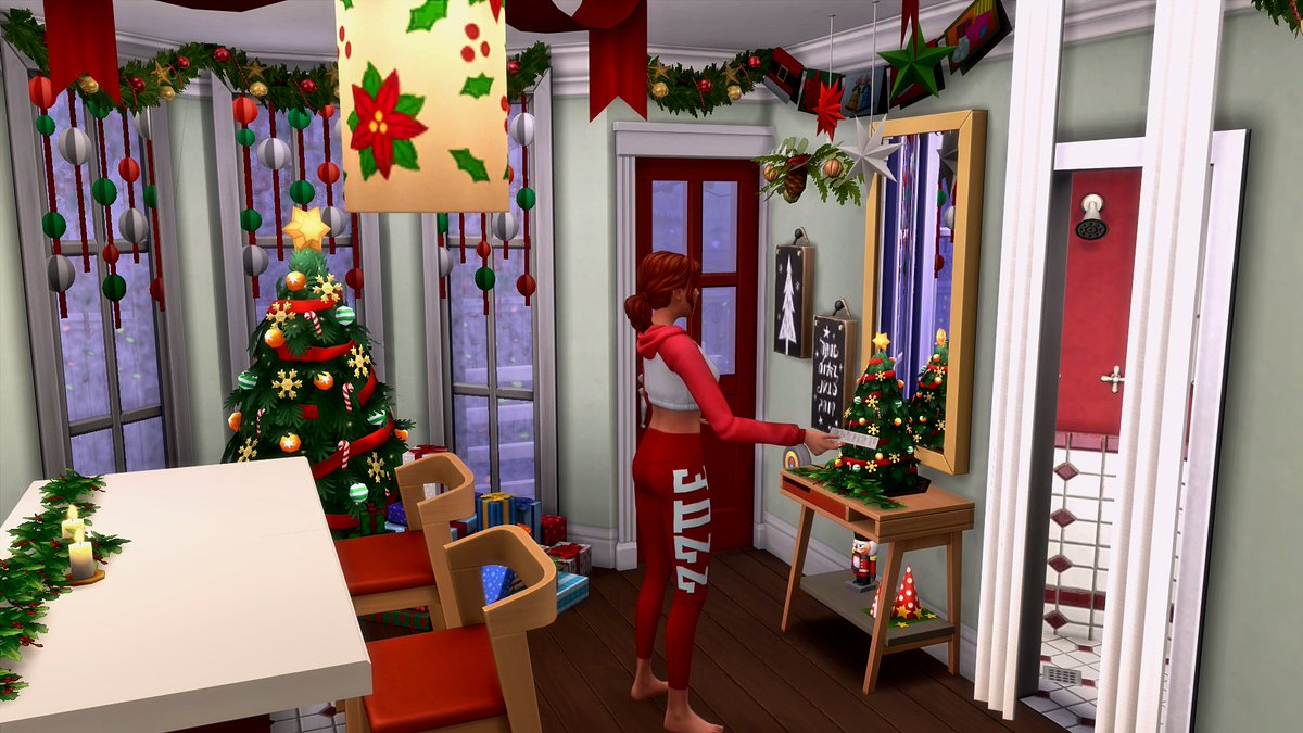 SimsMomChelle's tweet photo. Did someone say they wanted a sweet couple's only Christmas getaway to the snowy countryside of Windenburg? This cute Tiny Christmas Cottage is everything a sim needs to step away from their hectic schedule for a holiday away! ID: xochellejoxo #TheSims4 #Showusyourbuilds #NoCC https://t.co/X6JdntshVe
