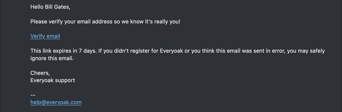 Registering for an account sends you an email with a link that automatically log you in to your account.