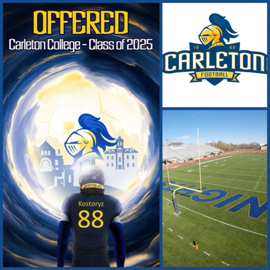 JakeKostoryz's tweet photo. Blessed and thankful to announce I received an offer to continue my academic and athletic career at Carleton College. Thank you
@CoachErickson_ for this opportunity. @CoachPerrone https://t.co/M8yL0V6bJI