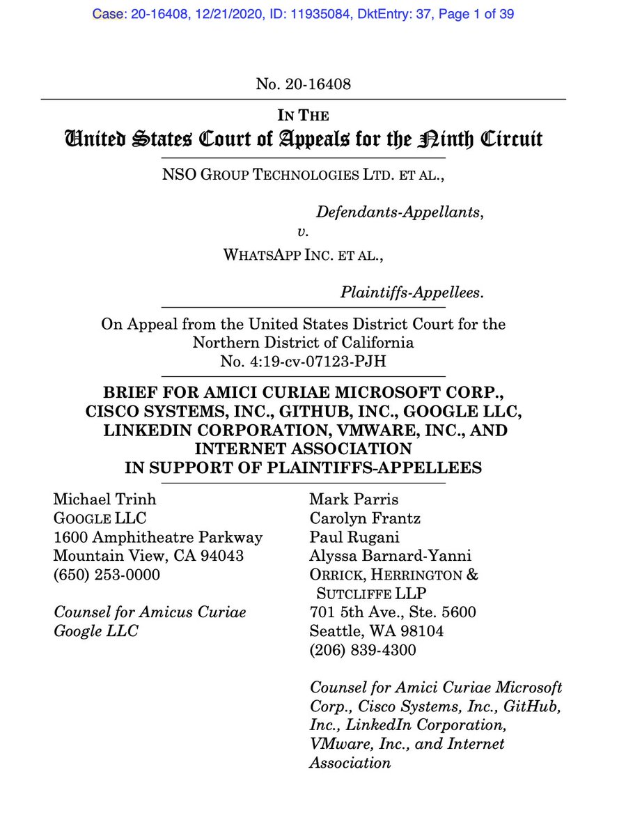 12. Link to the full brief:  https://blogs.microsoft.com/wp-content/uploads/prod/sites/5/2020/12/NSO-v.-WhatsApp-Amicus-Brief-Microsoft-et-al.-as-filed.pdf