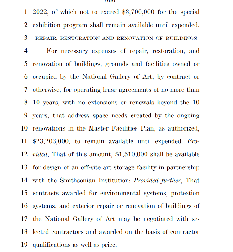 LOL $153,242,000 for National Gallery of Art salaries and expenses, another $23.2 mil for facilities. DC has absolutely no skin in the game, not an ounce.