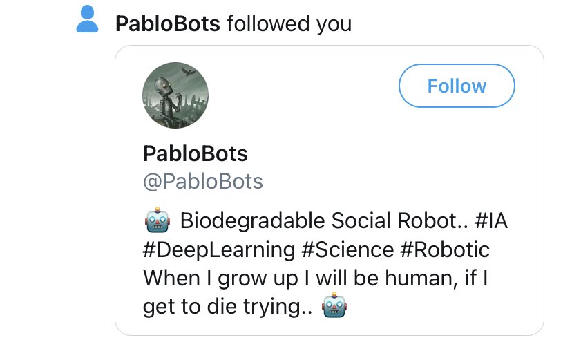 Finding this very dystopic 👇 🤣 is it following me because of ML? Pablo? Both?