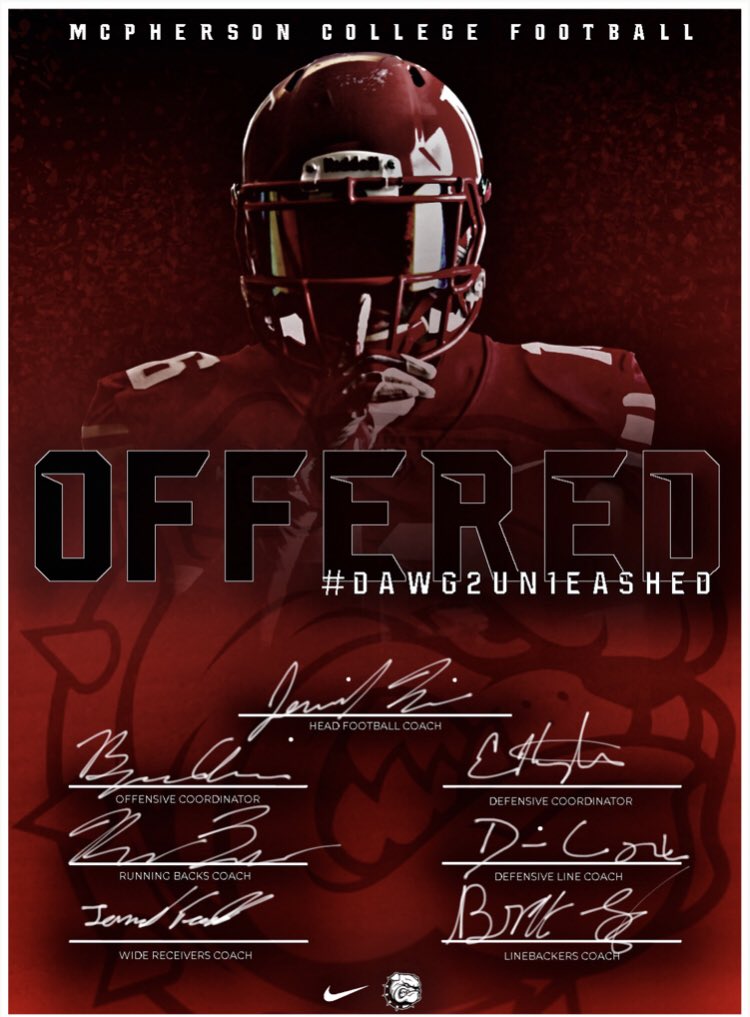 I am blessed to announce I have received my first football offer from McPherson College. <a href="/MACBulldogsFB/">McPherson Football</a> @Coach_EKnight <a href="/GoSouthmooreFB/">Southmoore Football</a>