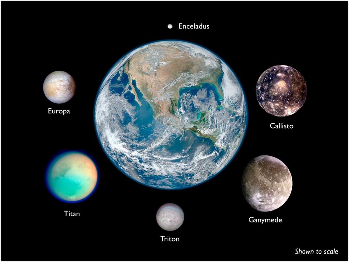 These planetary bodies are really important to study because liquid water is an essential component for the continuous search for life outside of Earth. Some popular candidates include three of the Galilean moons: Europa, Callisto, and Ganymede, two of Saturn's moons: ... (3/14)