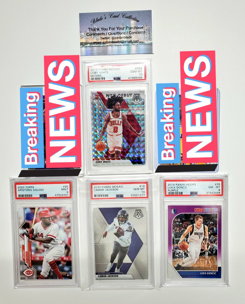 jordanlblade's tweet image. Coby psa 10 $104 Shipped Bmwt 
Aquino psa 9 $14 Shipped Bmwt 
Lamar psa 10 $$54 Shipped Bmwt 
Luka No comps Make Offers