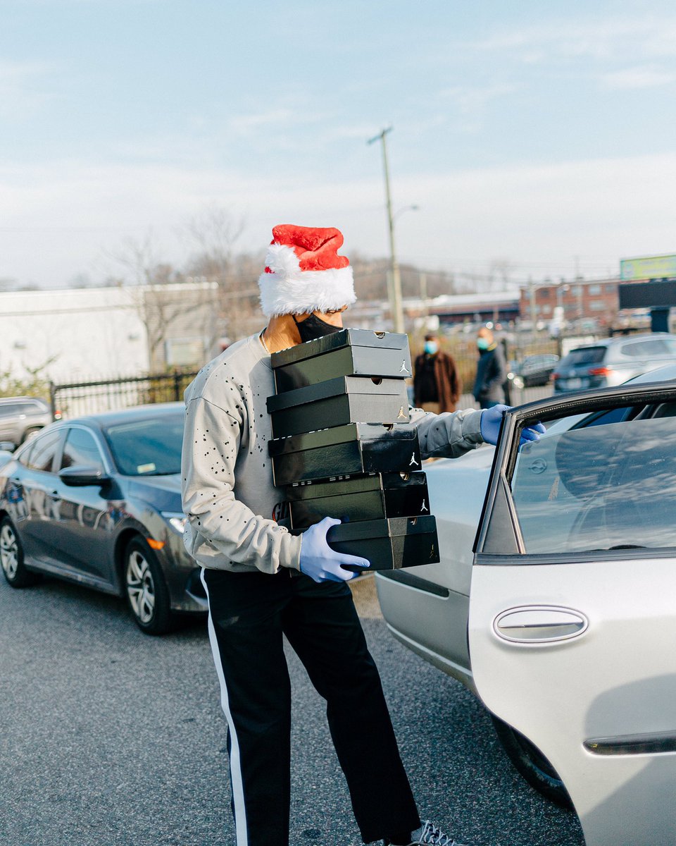 Today, we partnered with @TCGDCPCS , @Jumpman23 and @XRoots to host our 1st Washington D.C. (COVID-19 safe) holiday drive. We are looking forward to continuing our work and connecting with the inner-city youth here in the DMV! #whynot #giveback