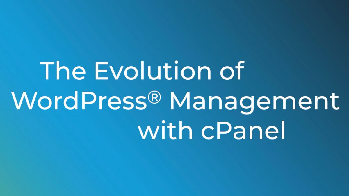cPanel's tweet photo. The evolution of WordPress management has arrived! Check out our new blog post at https://t.co/hjUaBmwz9b

#WordPress @WordPressToolkit #cPanel https://t.co/tNnHg4PRRA