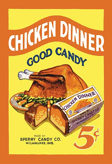 pickyfork's tweet image. RT @postercrazed: Chicken Dinner Good Candy -#Art Print #CandyBoxes #Food #Drink LEARN MORE---&amp;gt; j.mp/38f59xb