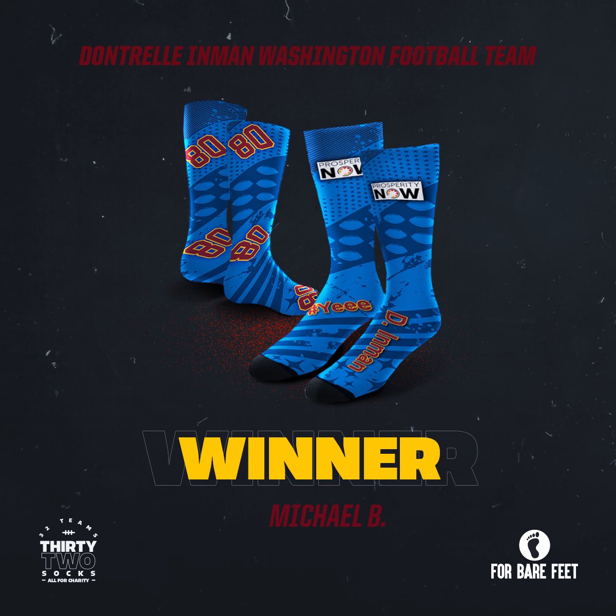 ForBareFeet's tweet photo. Congrats to the #32Teams32Socks Charity Auction winners! 🧦🏈
@mrinman15 @EH_taught_me @ShowtimeTate @ItoSmith https://t.co/HcYFMDzzIX