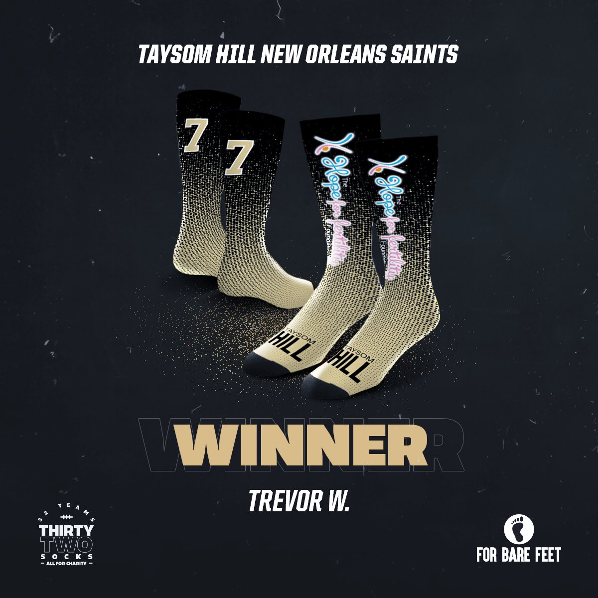 For Bare Feet (@forbarefeet) on Twitter photo Congrats to the #32Teams32Socks Charity Auction winners! 🧦🏈
<a href="/SnapFlow69/">Reid Ferguson</a> <a href="/megatronnie/">Ronnie Stanley</a> <a href="/T_Hill4/">Taysom Hill</a> Congrats to the #32Teams32Socks Charity Auction winners! 🧦🏈
<a href="/SnapFlow69/">Reid Ferguson</a> <a href="/megatronnie/">Ronnie Stanley</a> <a href="/T_Hill4/">Taysom Hill</a>