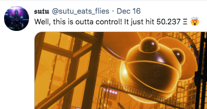 15/My attempt to hose my fomo down with research and reason failed miserably . My fomo pumped from level:HIGH to level:APE  i.e. dive head first into something you have zero clue about and zero business even being involved in. But I HAD to have that NFT