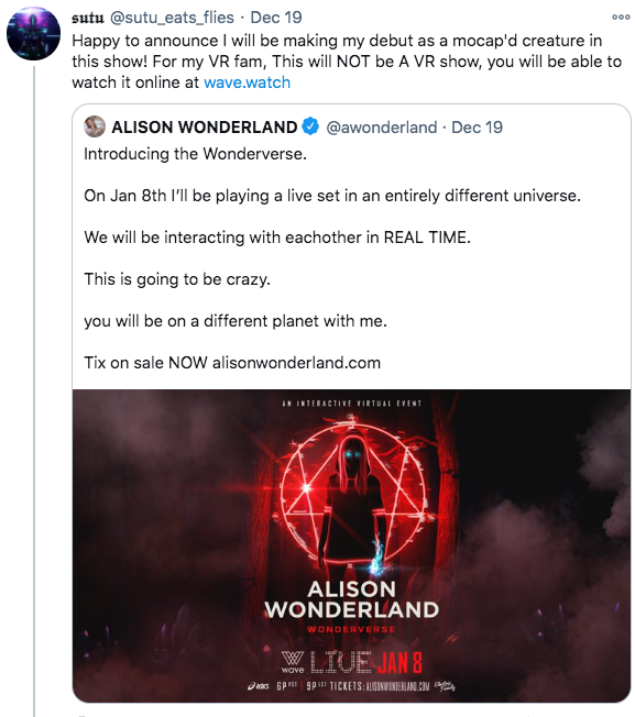 20/I also started understand better why 'In Titan's Light' had gripped me the way it did from the very beginning. I saw  @deadmau5 use some of the eth from the auction to purchase his first NFT. And I saw  @sutu_eats_flies playing around with flying whales and virtual raves