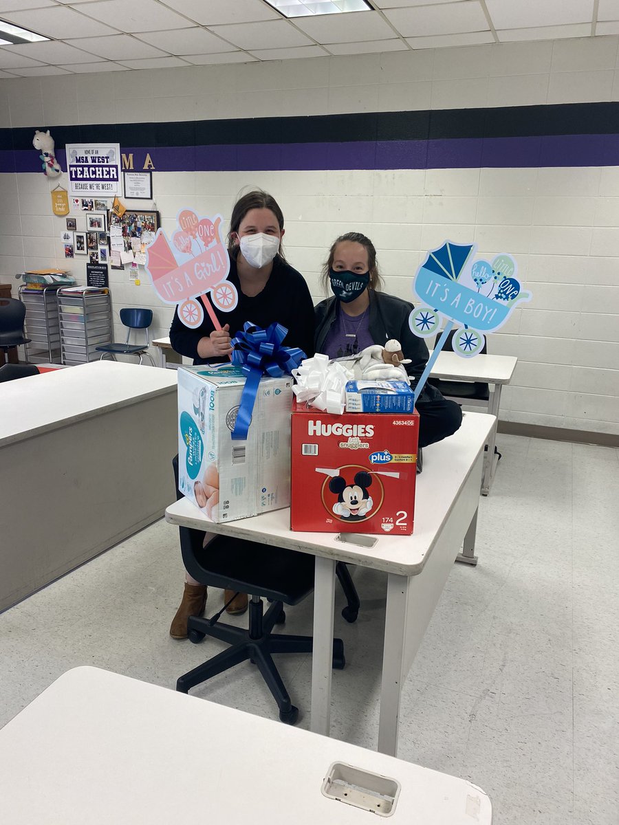 My <a href="/msa_w/">MSA West M/HS</a> family never seems to disappoint!!! Friday, I was surprised with a special school announcement, a beautiful potted plant, and a loud applause as I walked the hall for TOY! Today, <a href="/Mrs_C_MSA/">Mrs. Colclough</a> and I were surprised with a baby shower parade! I can’t thank you all enough!!