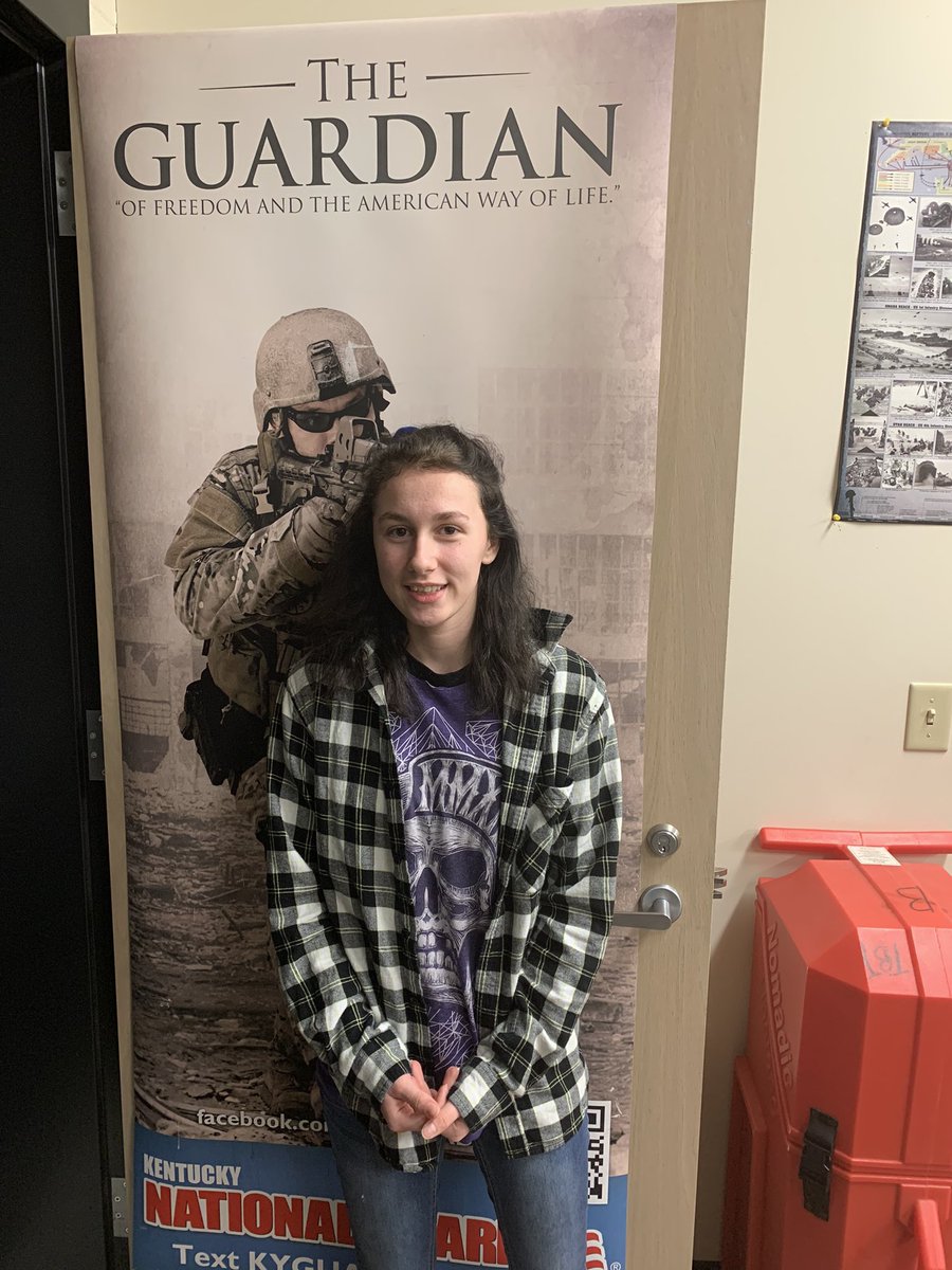Please help me introduce one of the newest members of the Kentucky Army National Guard PVT Aerial Haynes! She has secured up to $60,000 of in-state tuition assistance any public college, university or tech school within Kentucky and will receive training as a CBRN specialist!