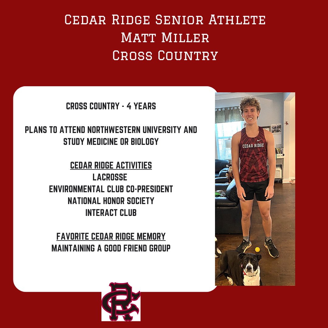 CRidgeAthletic1's tweet photo. #classof2021 @crhsxctr https://t.co/SkwVhUFkIG