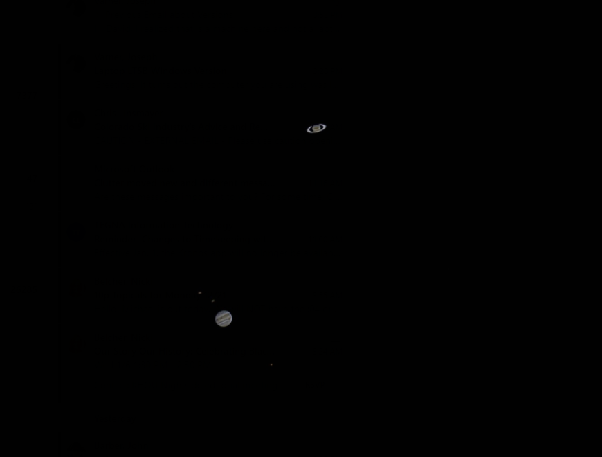 DavidPaulKHOU's tweet image. 'Will' and his telescope! This Texas A&amp;amp;M Student took this remarkable shot of tonight's conjunction of Jupiter and Saturn. The rings around Saturn and Jupiter's moons have always fascinated me #ChristmasStar2020 #khou11 #houston #weather