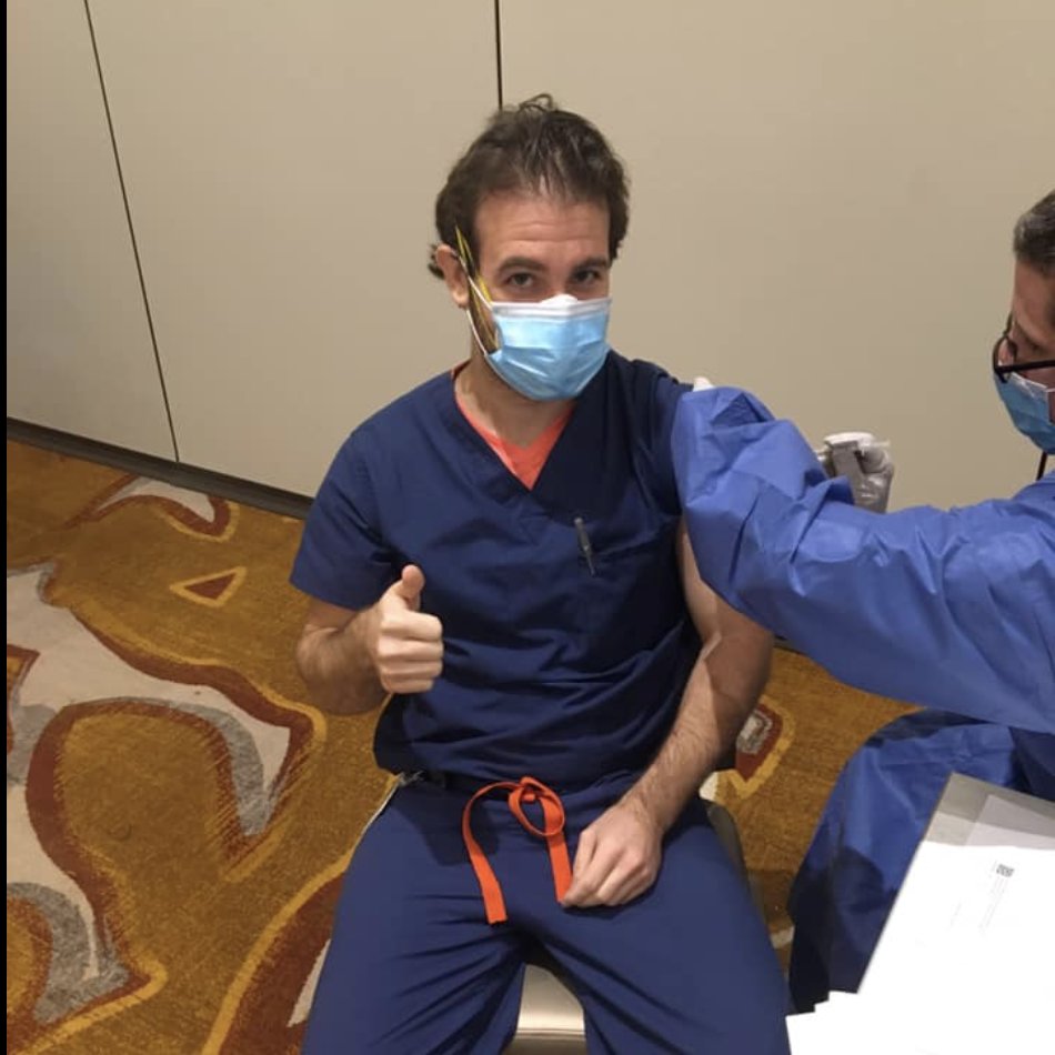 dwain30's tweet photo. Dose 1 of the COVID vaccine complete. Thank you to President Trump, the minds behind operation Warp-speed and the researchers and team at Pfizer for making this happen. God bless America. Let’s get back to “normal.” @realDonaldTrump #PfizerBioNTech  @BaptistHealthSF https://t.co/qSj3zcqjcA