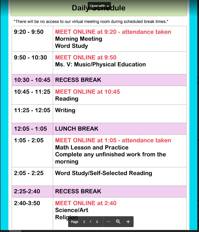 StAgnesCES's tweet image. Remote learning 🔑to ✅: organization, clear schedule, expectations, and group norms! Our teachers are hitting it out of the park! So proud of your professionalism, hard work, and collaboration! Our Ss are #blessed to have you! #YouGotThis @WCDSBNewswire #thankateachertoday