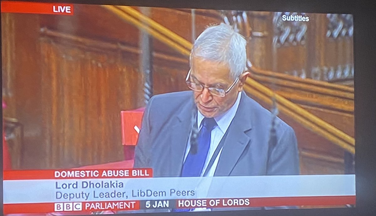 Lord Dholakia speaking about the recording of domestic abuse crimes in some police forces across the UK we need solid data to understand the nature and what is being reporting - look at the roles of police crime commissioners, DA also impacts Black and Minority groups  #DABill