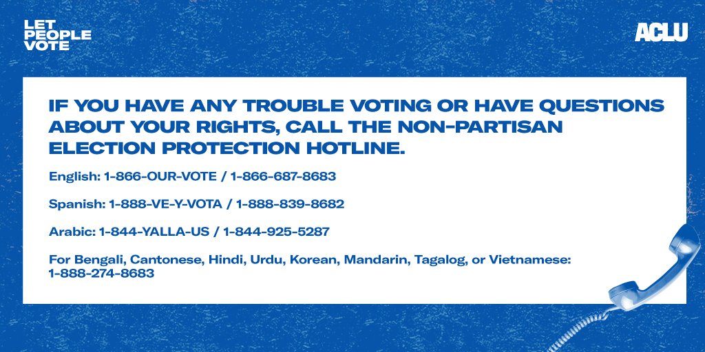 Share this widely: If you're a Georgia voter and have questions about casting your ballot or face difficulty voting today, help is a phone call away.