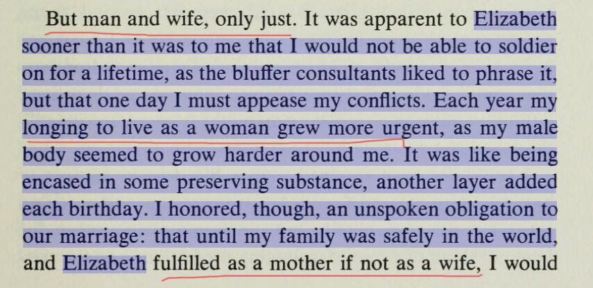 Elizabeth appears as the midwife to the birth of her new “sister”. Anticipating her husband’s needs. Jan describes acting until Elizabeth was fulfilled as a mother. (Worth checking back to how Jan described “fatherhood” as compensation for not being able to be a mother).