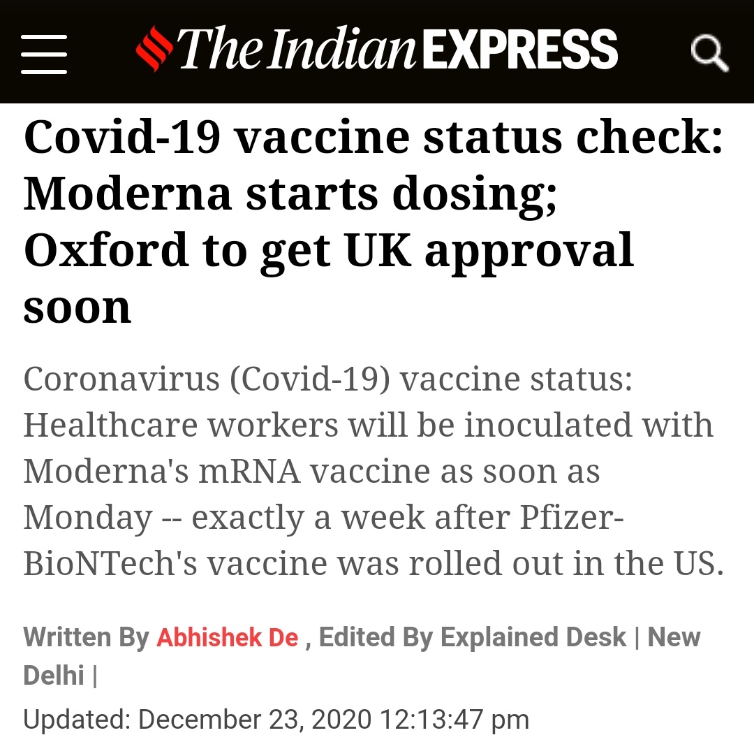 Moderna vaccine (US) was approved and injected much earlier, while they published the Phase 3 results just 2 days back. It seems Anti-nationals are gloomy with Indian achievements.