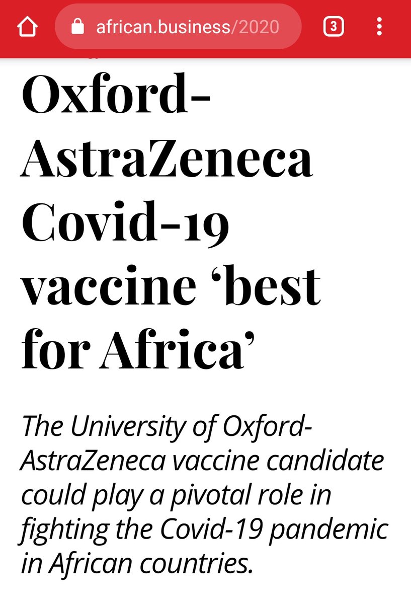 Not only this, but Serum Institute of India (producing AstraZeneca) also seems to remain the best hope for Africa.Because Moderna won’t provide any vaccines to Africa, while Pfizer offers limited doses only for African health workers — and cannot supply until March.