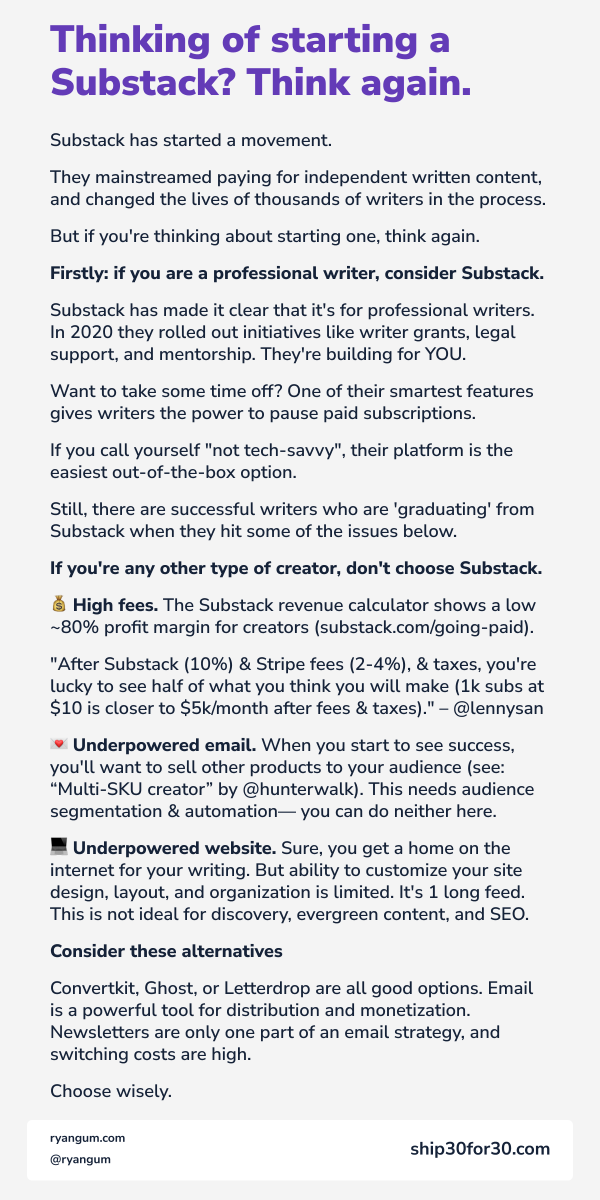 Thinking of starting a Substack? Read this first 