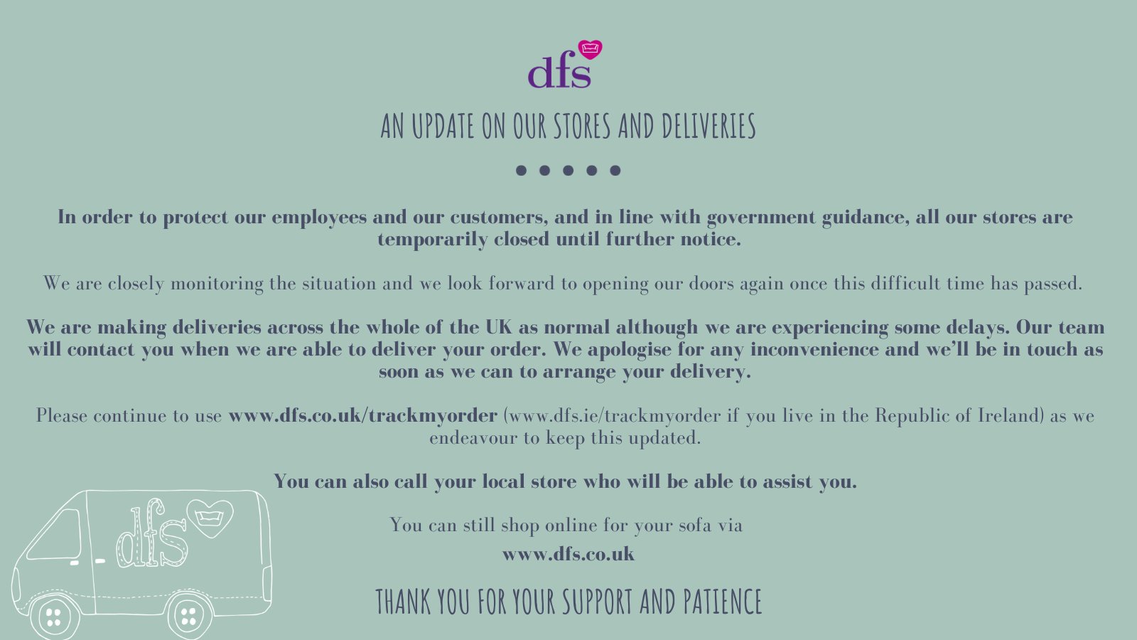 DFS Customer Care on Twitter "An important update on our stores and
