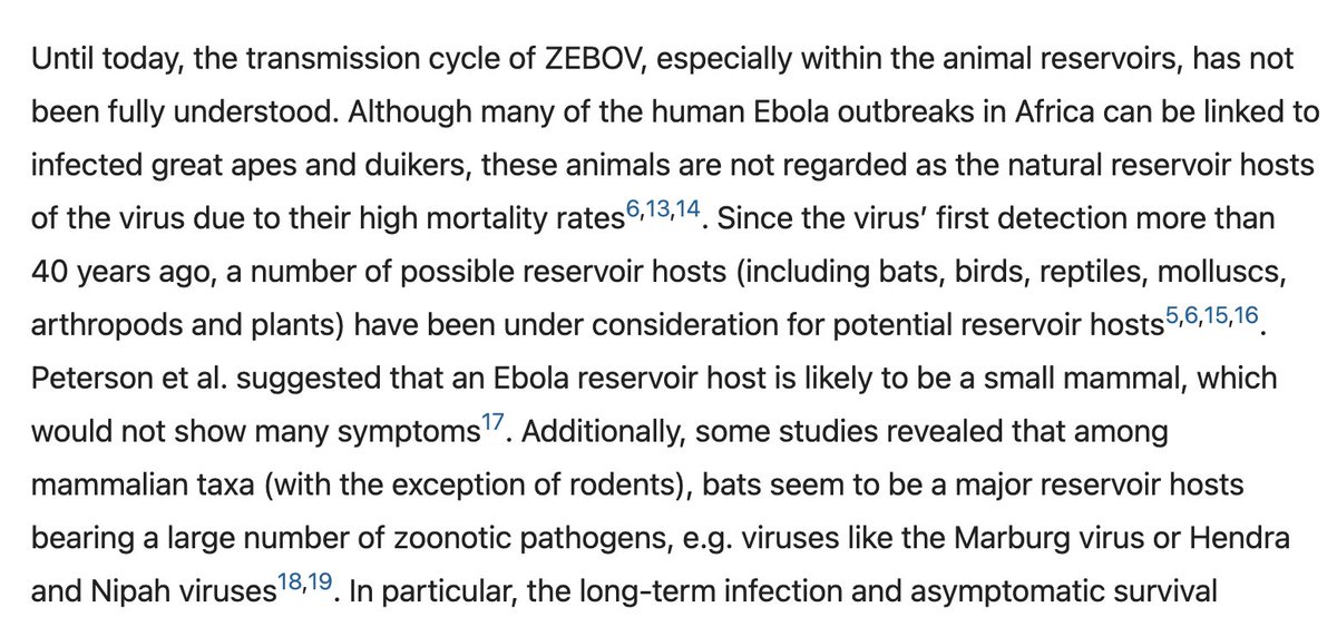 Indeed  @Ayjchan, there are no documented cases of direct bat-to-human transmission of Zaire ebolavirus. However, there is plenty of robust “indirect” evidence involving immunology and epidemiology.  https://www.nature.com/articles/s41598-020-71226-0